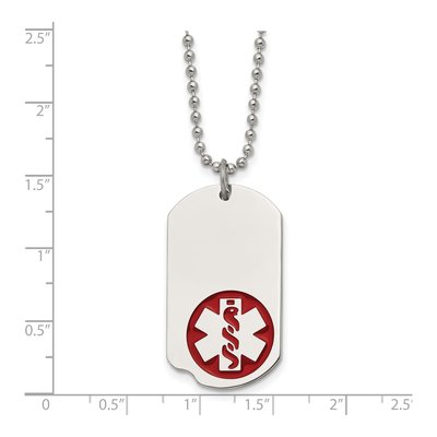 Stainless Steel Medical ID Dog Tag Necklace – view 6