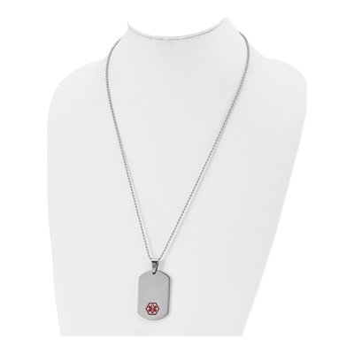 Stainless Steel Medical ID Dog Tag Necklace – view 5