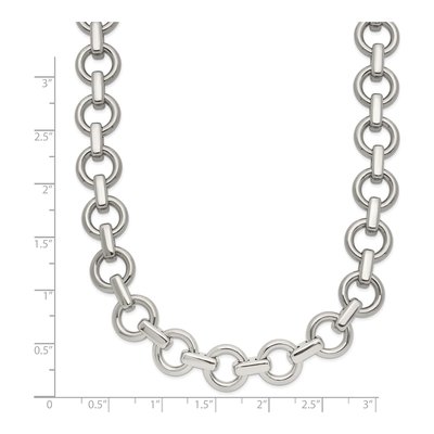 Stainless Steel Circle Link Necklace – view 5