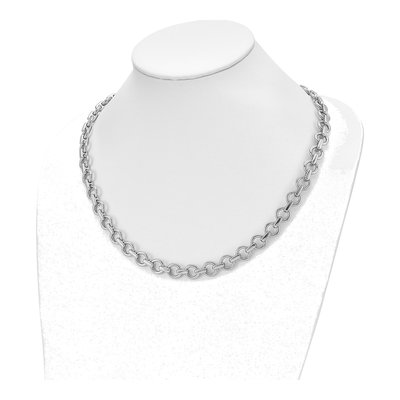 Stainless Steel Circle Link Necklace – view 6