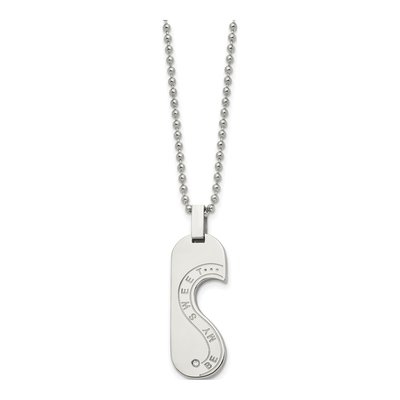 Stainless Steel Rose IP CZ Heart Necklace Set – view 8