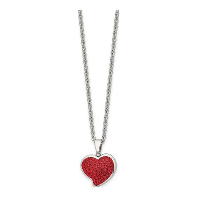 Stainless Steel Crystal Heart Pendant Necklace – view 4