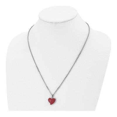 Stainless Steel Crystal Heart Pendant Necklace – view 5