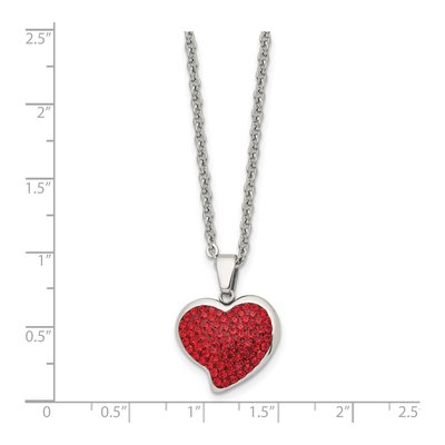Stainless Steel Crystal Heart Pendant Necklace – view 6