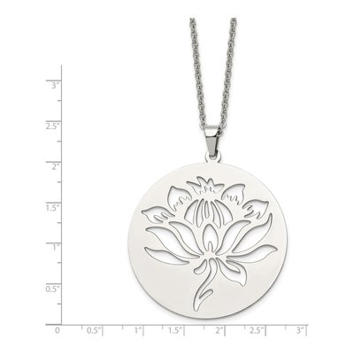 Stainless Steel Flower Cut-Out Pendant Necklace – view 4