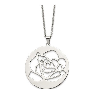 Stainless Steel Cut-Out Pendant Necklace