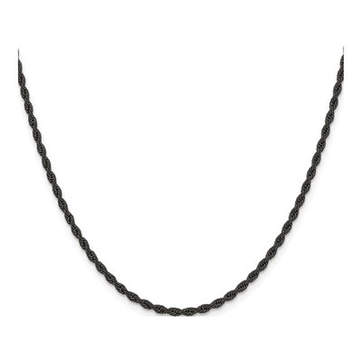 Black Stainless Steel 2.4mm Rope Chain – view 3