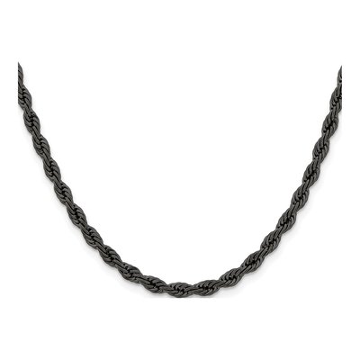 Black Stainless Steel 4mm Rope Chain – view 3