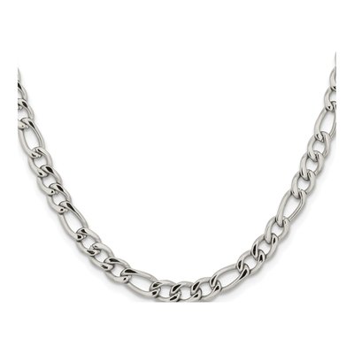 Men's Stainless Steel 5.3mm Figaro Chain – view 3