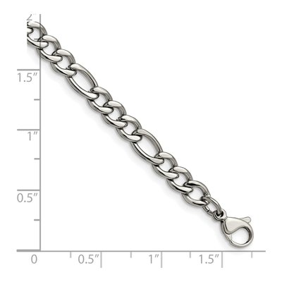 Men's Stainless Steel 5.3mm Figaro Chain Bracelet – view 3