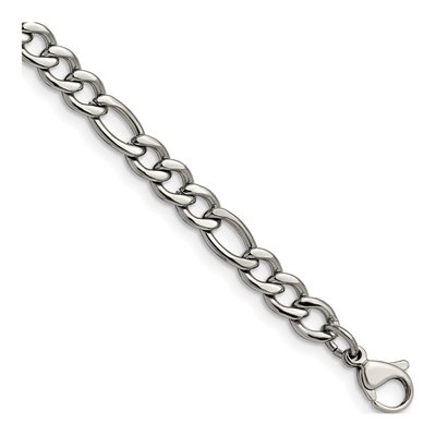 Men's Stainless Steel 5.3mm Figaro Chain Bracelet