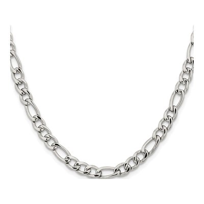 Men's Stainless Steel 6.3mm Figaro Chain – view 3