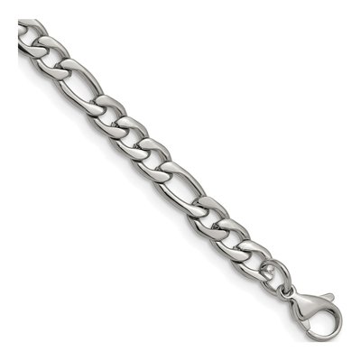 Men's Stainless Steel 6.3mm Figaro Chain Bracelet