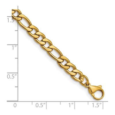 Men's Stainless Steel 6.3mm IP Figaro Chain Bracelet – view 4