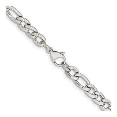Men's Stainless Steel 6.75mm Figaro Chain – view 4