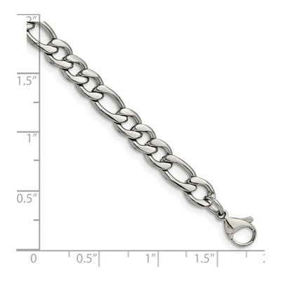Men's Stainless Steel 6.75mm Figaro Chain Bracelet – view 5