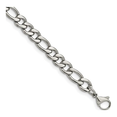Men's Stainless Steel 6.75mm Figaro Chain Bracelet