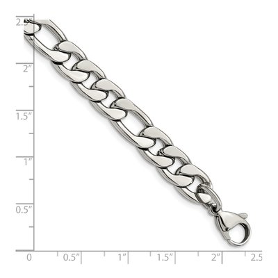 Men's Stainless Steel 8.4mm Figaro Chain Bracelet – view 4