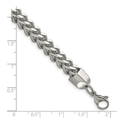 Men's Stainless Steel 6.75mm Franco Chain Anklet – view 4