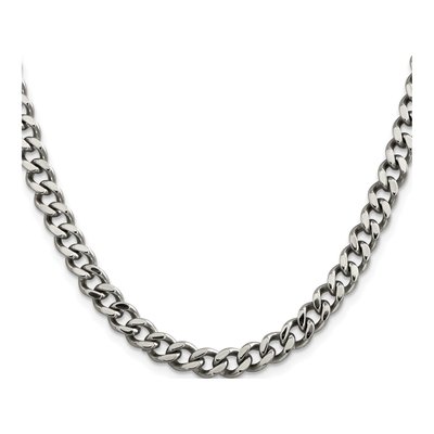 Men's Stainless Steel 6.75mm Curb Chain – view 3
