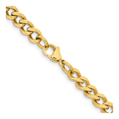 Men's Stainless Steel 7.5mm IP Curb Chain – view 4