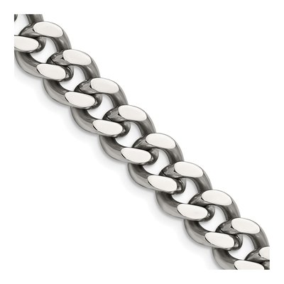 Men's Stainless Steel 9.5mm Curb Chain