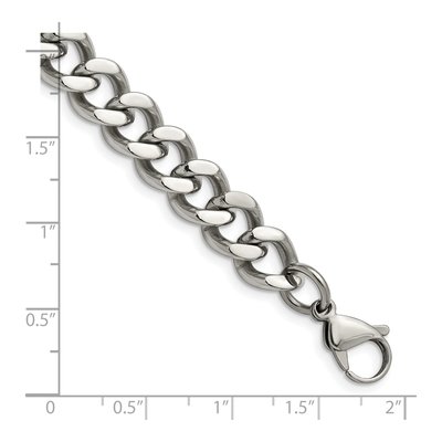 Men's Stainless Steel 11.5mm Curb Chain Bracelet – view 3
