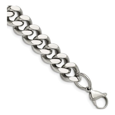 Men's Stainless Steel 13.75mm Curb Chain Bracelet