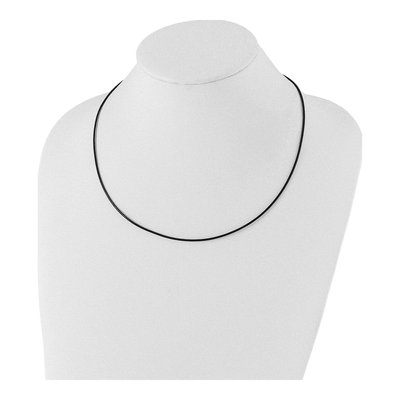 Stainless Steel Black Leather Cord Necklace – view 3