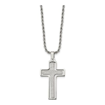 Stainless Steel Cross Rope Pendant Necklace – view 4