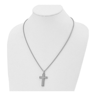 Stainless Steel Cross Rope Pendant Necklace – view 5