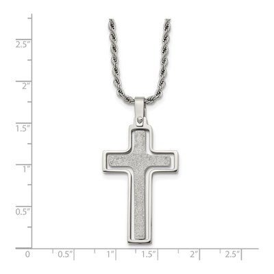 Stainless Steel Cross Rope Pendant Necklace – view 6