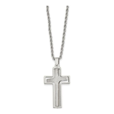 Stainless Steel Cross Rope Pendant Necklace – view 7