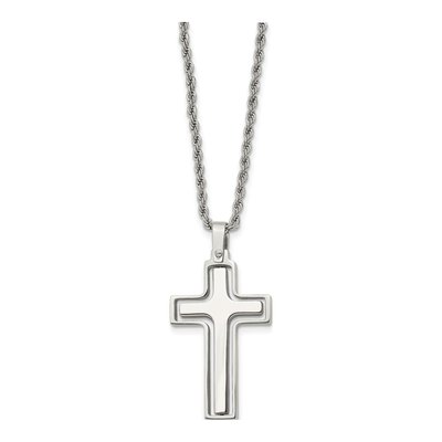 Stainless Steel Cross Rope Pendant Necklace – view 8