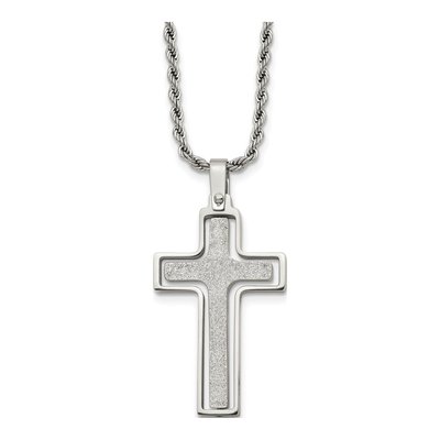 Stainless Steel Cross Rope Pendant Necklace