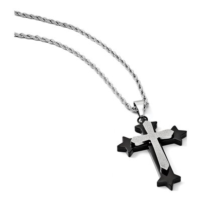 Black Stainless Steel Cross Pendant Necklace – view 7