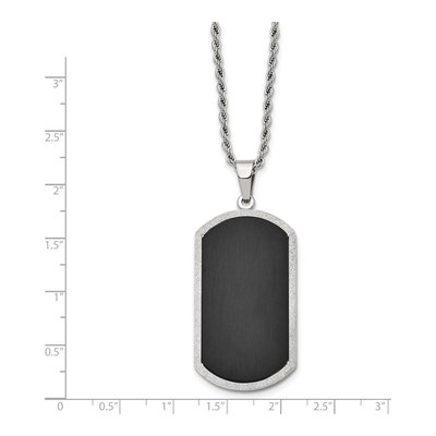 Black Stainless Steel Black Dog Tag Pendant Necklace – view 4
