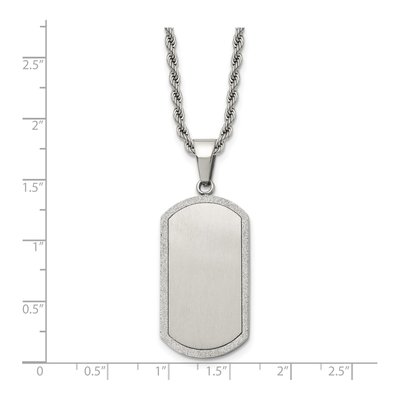 Stainless Steel Dog Tag on Rope Pendant Necklace – view 6