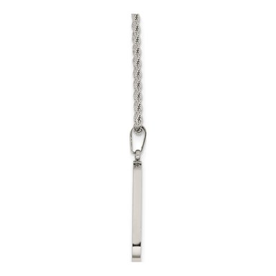 Stainless Steel Dog Tag on Rope Pendant Necklace – view 7