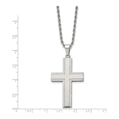 Stainless Steel Cross Rope Pendant Necklace – view 4