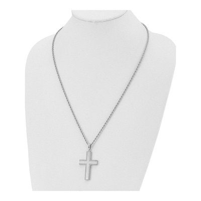 Stainless Steel Cross Rope Pendant Necklace – view 5