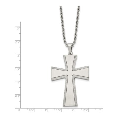 Stainless Steel Cross Rope Pendant Necklace – view 4