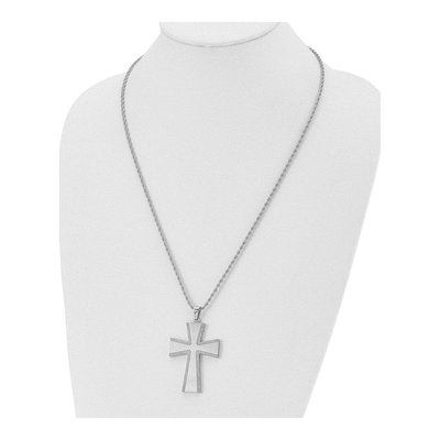 Stainless Steel Cross Rope Pendant Necklace – view 5
