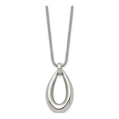 Stainless Steel Teardrop Dangle Pendant Necklace – view 4