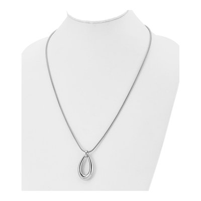 Stainless Steel Teardrop Dangle Pendant Necklace – view 5