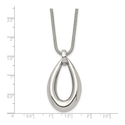 Stainless Steel Teardrop Dangle Pendant Necklace – view 6