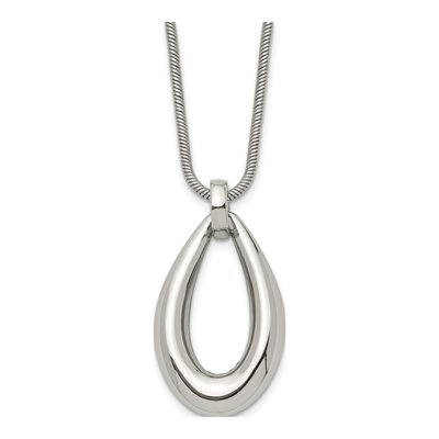 Stainless Steel Teardrop Dangle Pendant Necklace