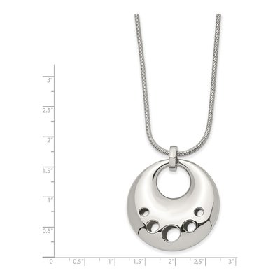 Stainless Steel Cut-Out Circle Pendant Necklace – view 4