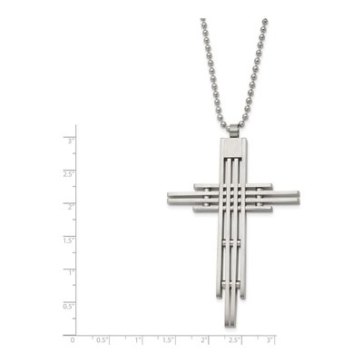 Stainless Steel Cross Ball Pendant Necklace – view 5