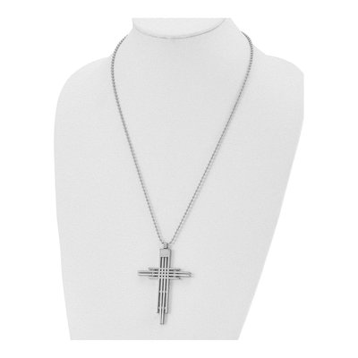 Stainless Steel Cross Ball Pendant Necklace – view 6
